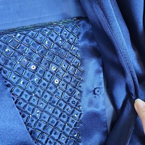 Designer Formal Jacket Blazer Top Crimson Lawrence Kurtz Beaded Wedding Size 22W - Picture 5 of 11